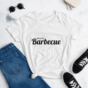 Body By Barbecue Women's T shirt (White, Smoke and Heather Grey)